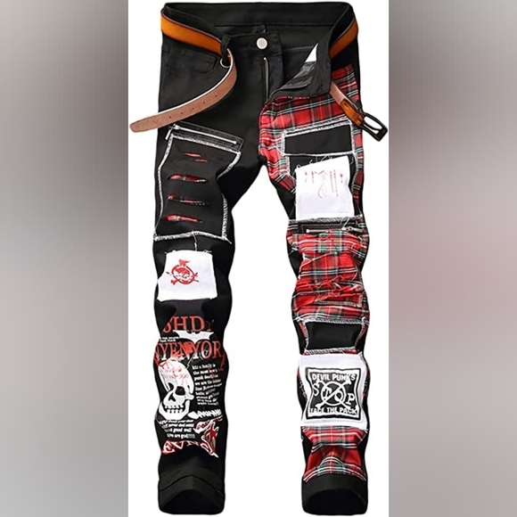 Other - New Mens Painted Designer Slim Fit Jeans Multiple Sizes
